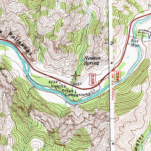 Topographic Map of Newton Spring Picnic Ground, WY