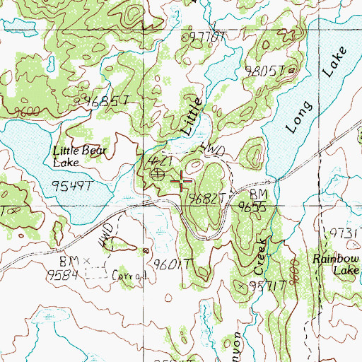 Topographic Map of Long Lake Campground, WY