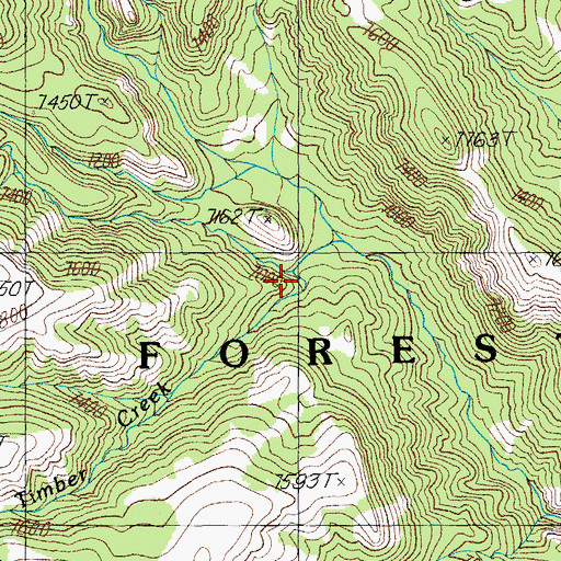 Topographic Map of Burnt Timer Creek, WY