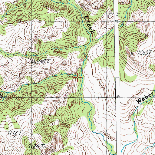 Topographic Map of Gunnysack Creek, WY