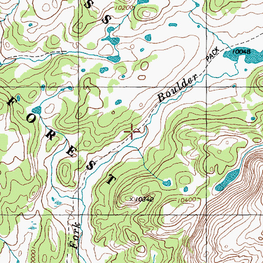 Topographic Map of Halls Lake Trail, WY