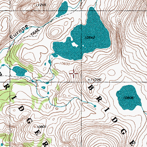 Topographic Map of Europe Canyon Trail, WY