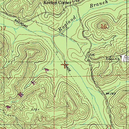 Topographic Map of Ragland Branch, AL