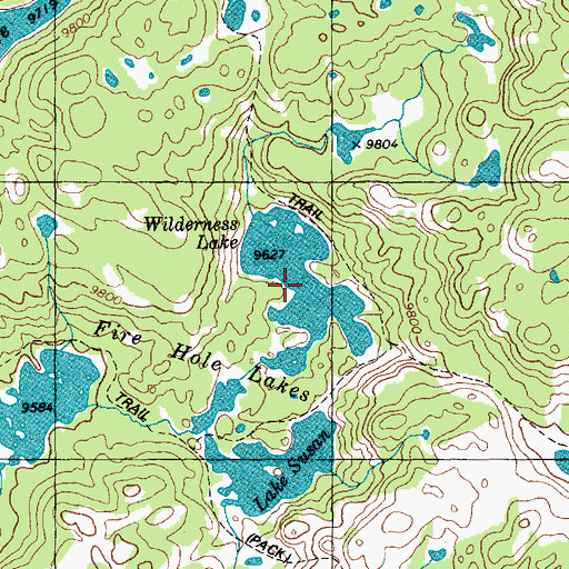 Topographic Map of Wilderness Lake, WY