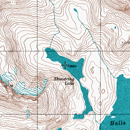 Topographic Map of Shoestring Lake, WY