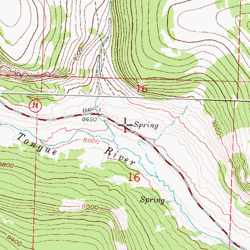 Topographic Map of Whedon Spring, WY