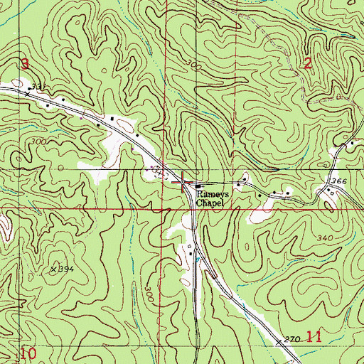 Topographic Map of Rameys Chapel, AL