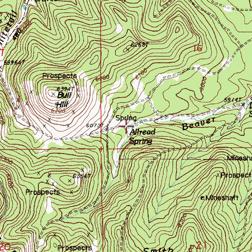 Topographic Map of Cole Spring, WY