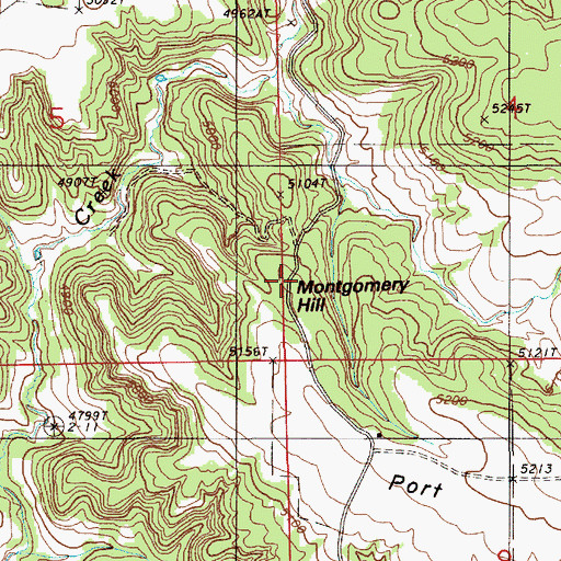 Topographic Map of Montgomery Hill, WY