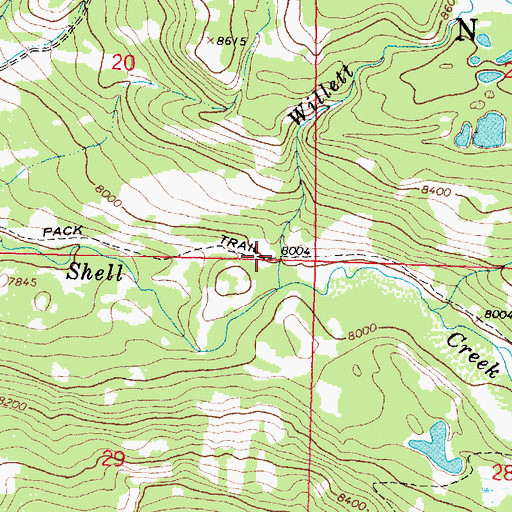 Topographic Map of Adelaide Trail, WY
