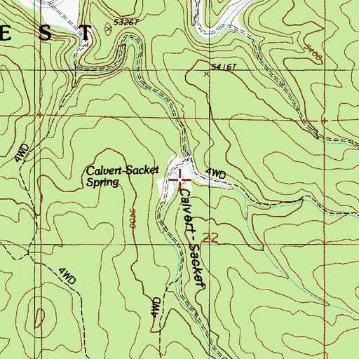 Topographic Map of Calvert-Sacket Spring, WY