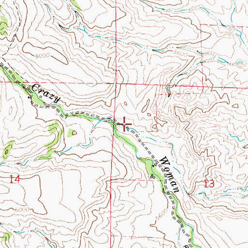 Topographic Map of Louise Creek, WY