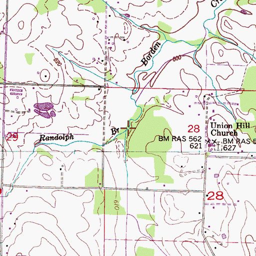 Topographic Map of Randolph Branch, AL