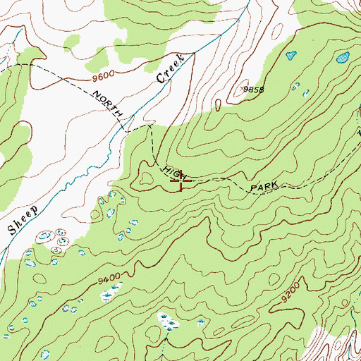 Topographic Map of North High Park Trail, WY