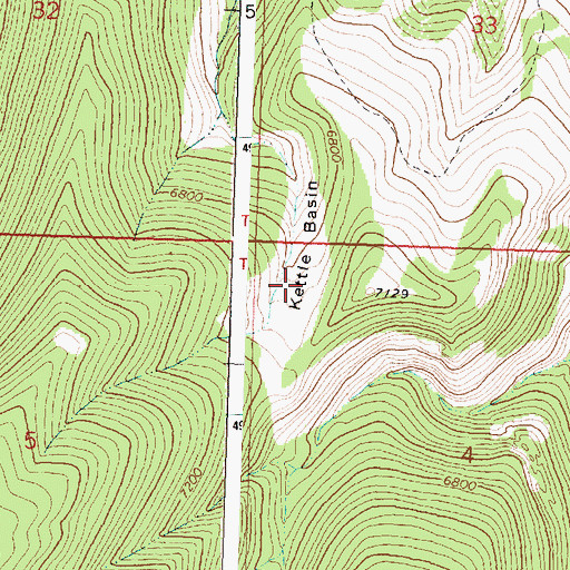 Topographic Map of Kettle Basin, WY