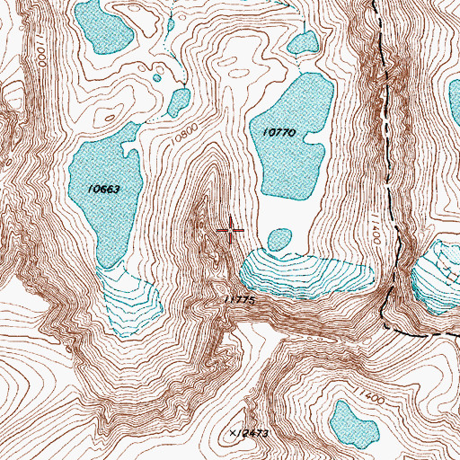 Topographic Map of Cloud Peak Wilderness, WY