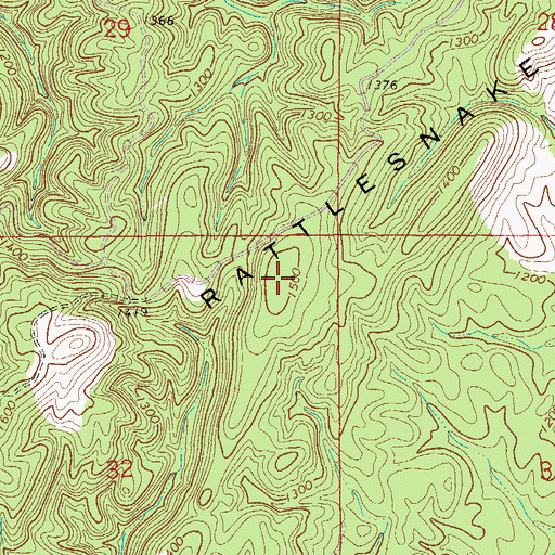 Topographic Map of Rattlesnake Mountain, AL
