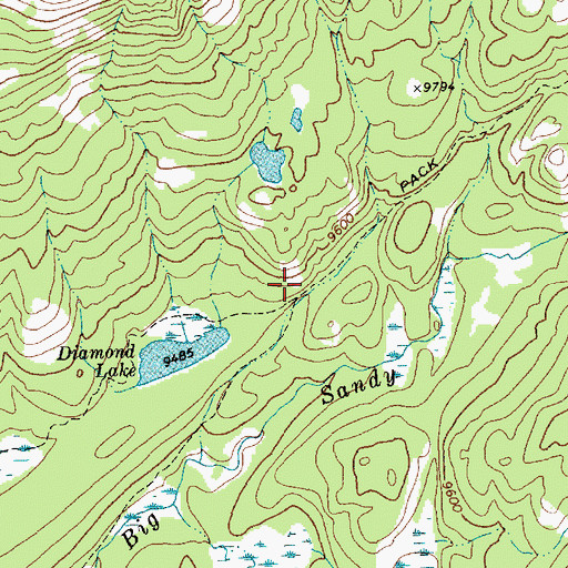 Topographic Map of Big Sunday Trail, WY