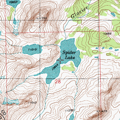 Topographic Map of Spider Lake, WY