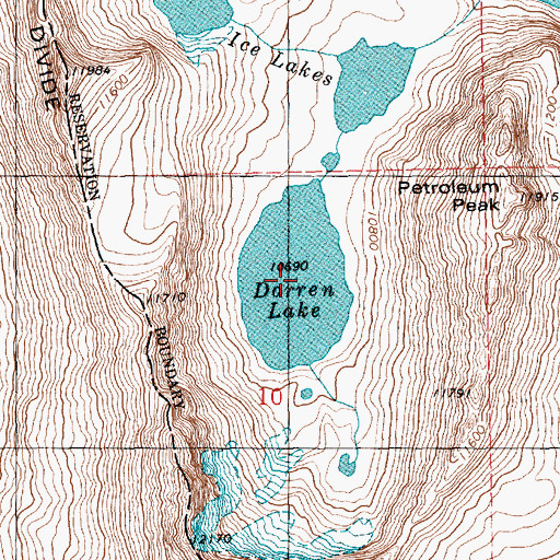 Topographic Map of Darren Lake, WY