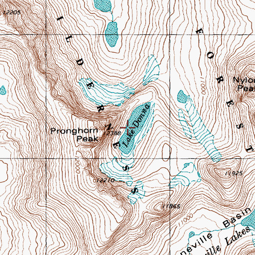 Topographic Map of Lake Donna, WY