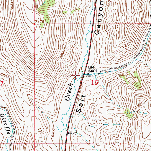 Topographic Map of Dipper Creek, WY