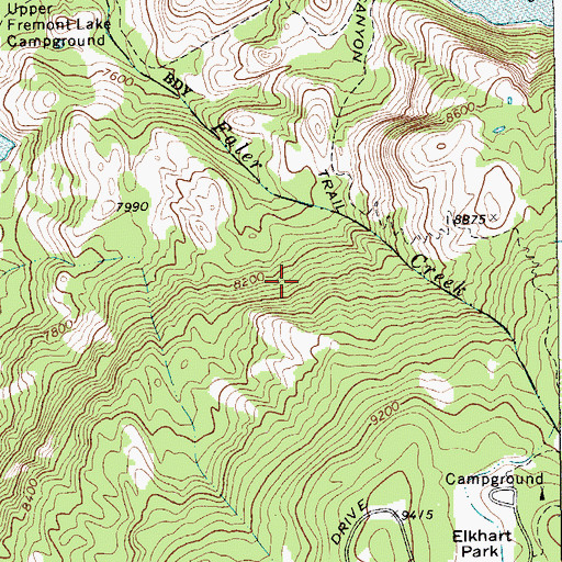 Topographic Map of Crows Nest Lookout, WY