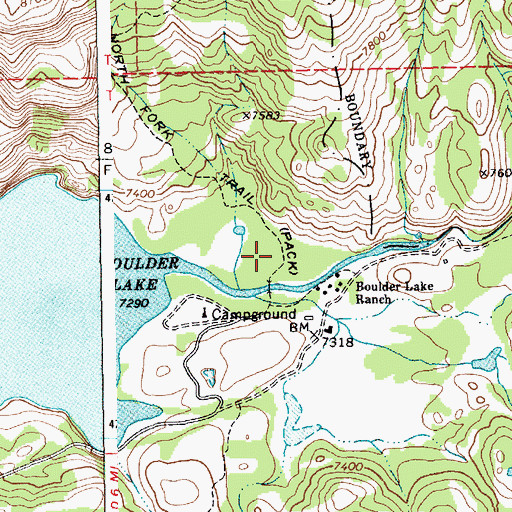 Topographic Map of Boulder Campground, WY