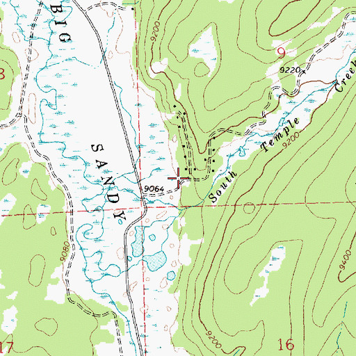 Topographic Map of Temple Creek Summer Home Area, WY