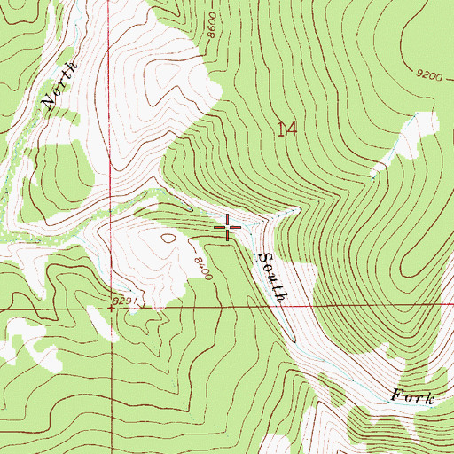 Topographic Map of South Fork Elk Creek, WY