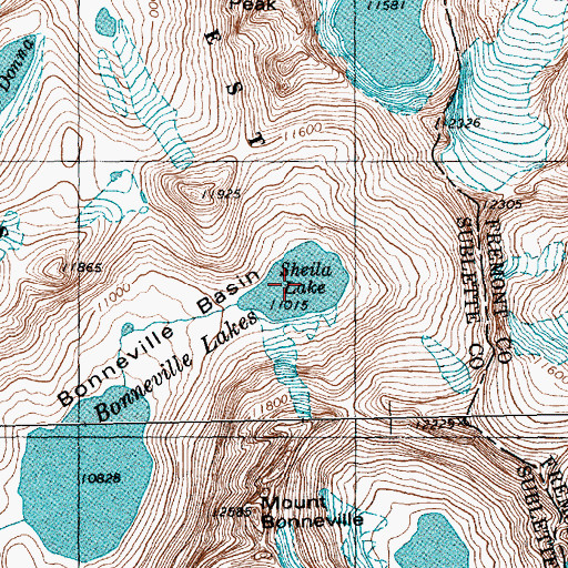 Topographic Map of Shelia Lake, WY