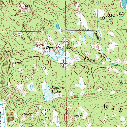 Topographic Map of Francis Lake Tail, WY