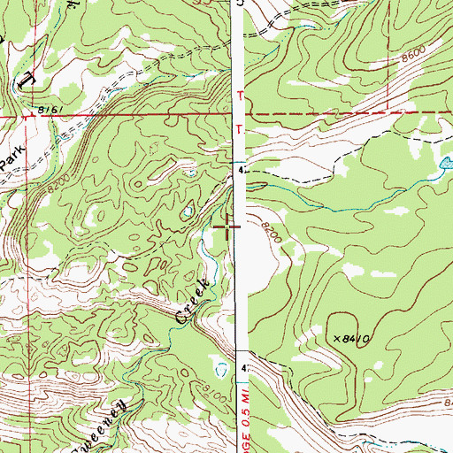 Topographic Map of Park Loop Ski Trail, WY