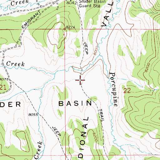 Topographic Map of Meridonal Valley, WY