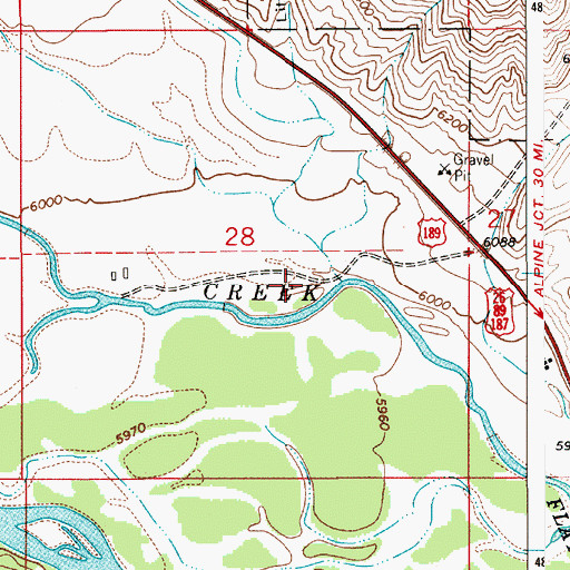 Topographic Map of Wilson Canyon, WY