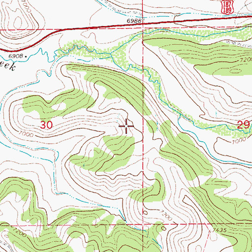 Topographic Map of Fisherman Creek, WY