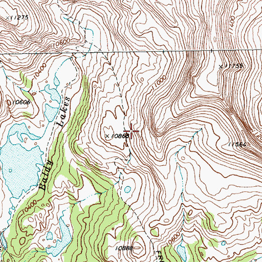 Topographic Map of Baldy Lake Trail, WY
