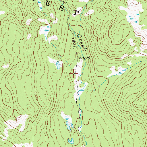 Topographic Map of Jim Lake Trail, WY
