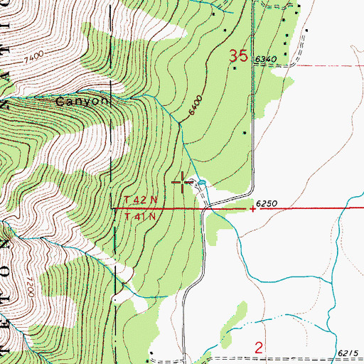 Topographic Map of Moose Creek Ranch, WY