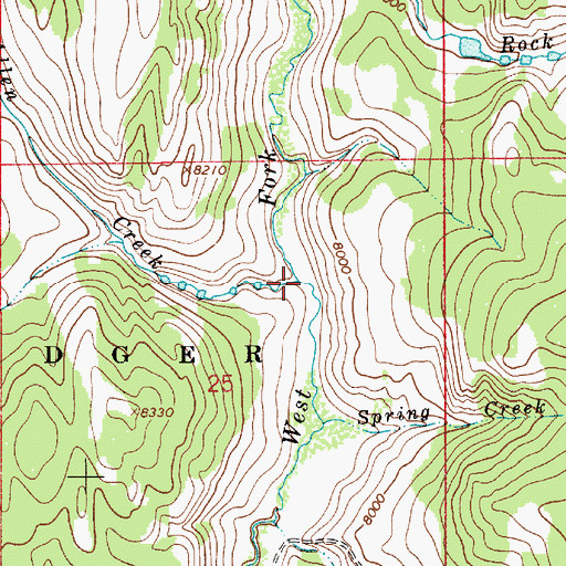 Topographic Map of Allen Creek, WY