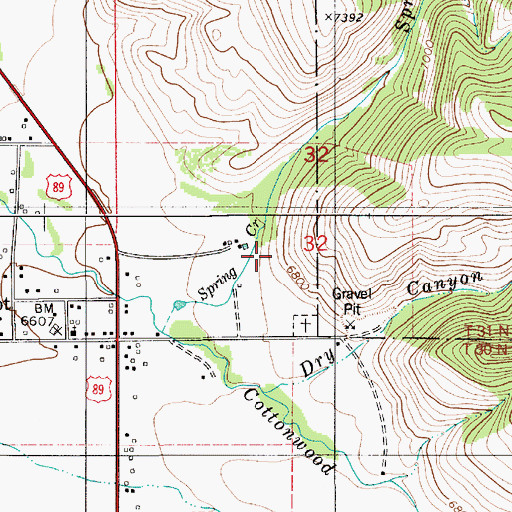 Topographic Map of KOA Campground, WY