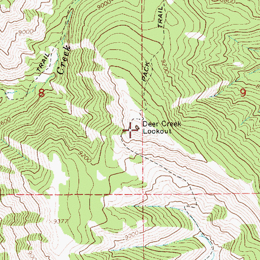 Topographic Map of Deer Creek Mountain, WY