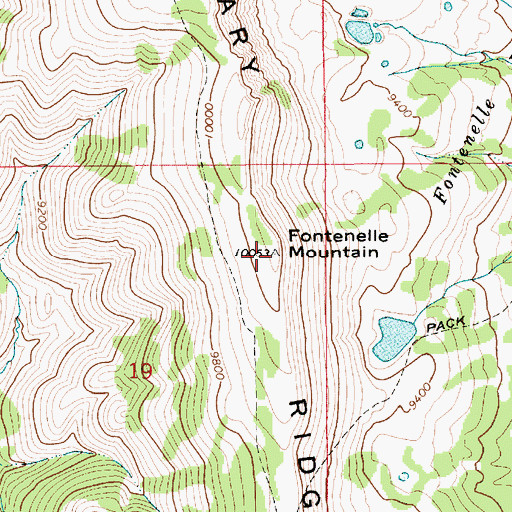 Topographic Map of Fontennelle Mountain, WY