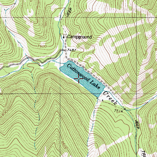 Topographic Map of Cottonwood Lake, WY
