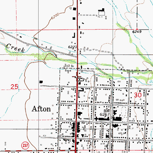 Topographic Map of Greys River District Ranger Office, WY