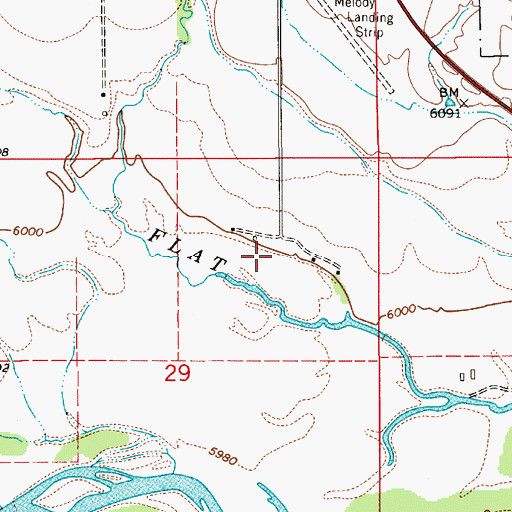 Topographic Map of Melody Ranch, WY