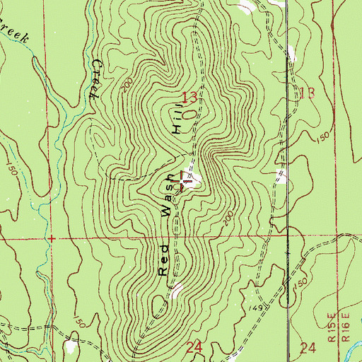 Topographic Map of Red Wash Hill, AL