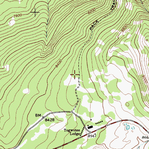 Topographic Map of Angles Trailhead, WY