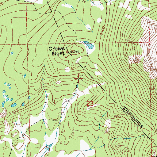 Topographic Map of Crows Nest Trail, WY