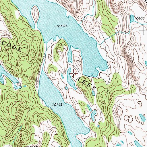 Topographic Map of Cook Lake Trail, WY